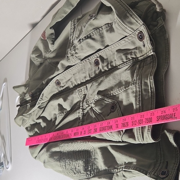 Hollister Jacket Womens XS Lace Back Drawstring Waist Military Green Grunge - Picture 7 of 11